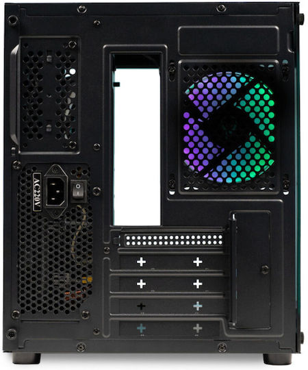Spacer SPCS-GC-AQUARIUM-BK-6F Gaming Mini Tower Carcasă PC cu Panou Lateral și Iluminare ARGB Neagră