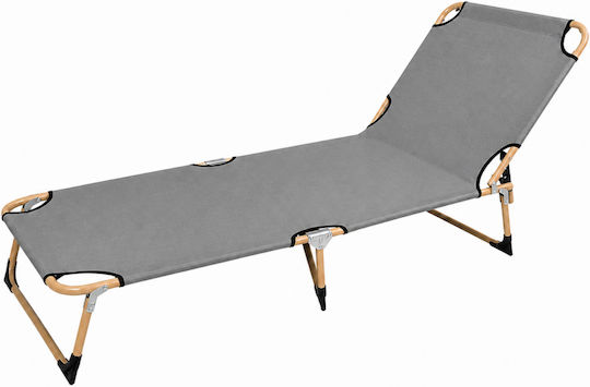 ForHome Strandliege Grau Klappbar Aluminium 193x64x15,5cm