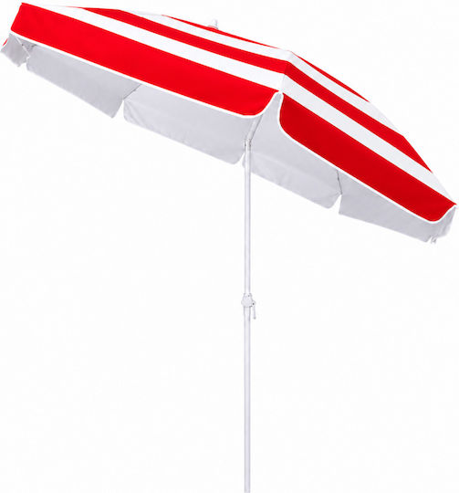 ForHome Folding Beach Umbrella Diameter 2m with UV Protection Red