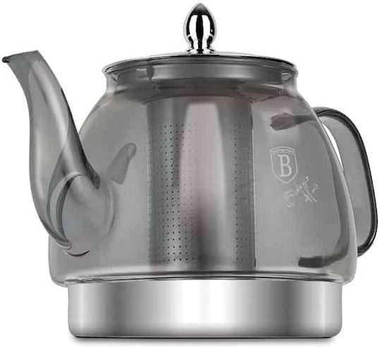 Berlinger Haus Τσαγιέρα με Φίλτρο Γυάλινη Ασημί 1200ml