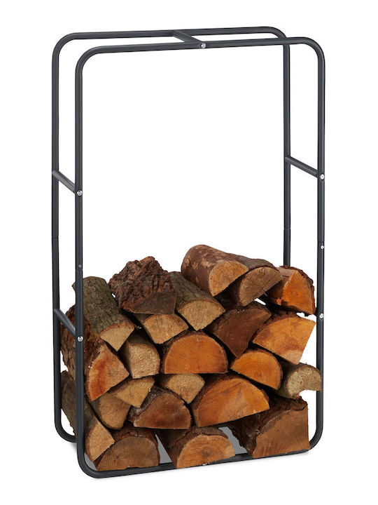 Relaxdays Металик Рафт За Съхранение На Дърва 100x40x25см Сив