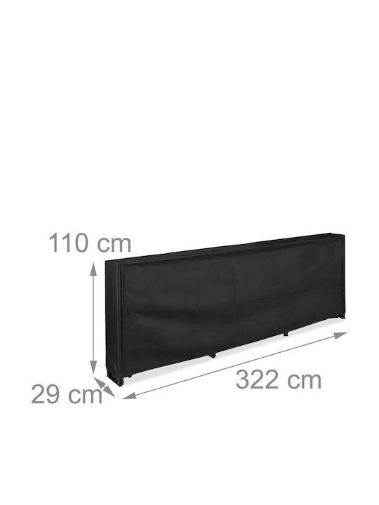 Relaxdays Raft Metalic De Depozitare Lemne 110x29x32cm Negru