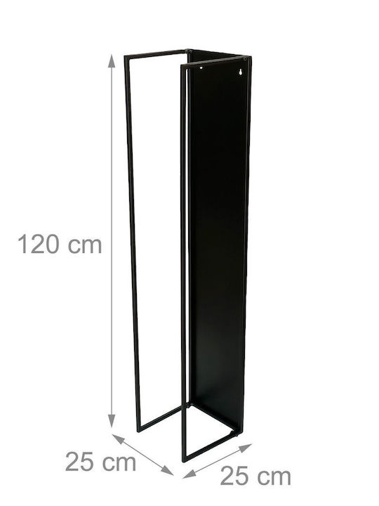 Relaxdays Raft Din Lemn Pentru Depozitarea Lemnelor 120x25x25cm Negru