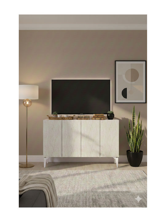 Μπουφές Ξύλινος Λευκός 120x32x79cm