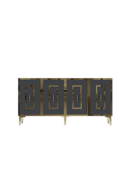 Μπουφές Ξύλινος Γκρι 150x32x75cm
