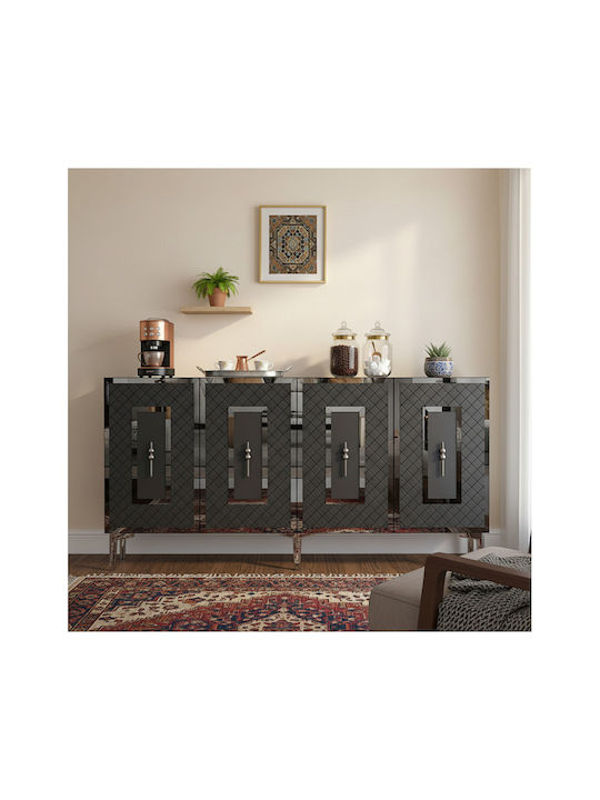 Sideboard Holz Grau 150x32x75cm