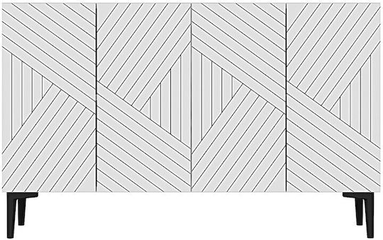 Μπουφές Ξύλινος Λευκός 120x32x75cm
