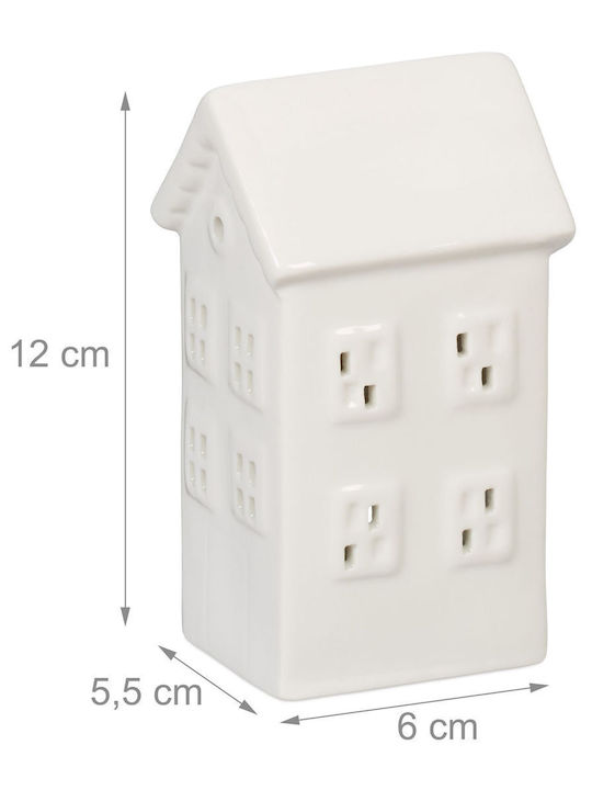 Relaxdays Suport Pentru Lumânări În Culoare Albă 12x5.5x6 cm