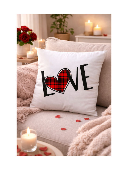 Valentine's Day Love Checkered Throw Pillow 45 X 45 cm Filling