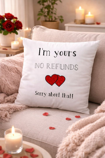 Decorative Throw Pillow Saint Valentine Im Yours 45 x 45 cm Filling