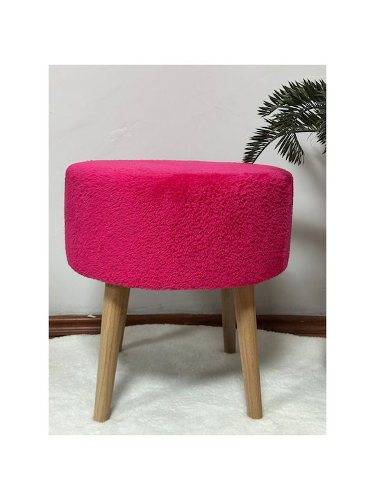 Living Room Wooden Pink Stools