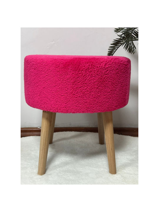Living Room Wooden Pink Stools