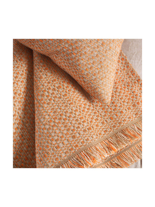 Rythmos Decorative Pillow Case Kelsey Made of 100% Cotton Terracotta 40x40cm