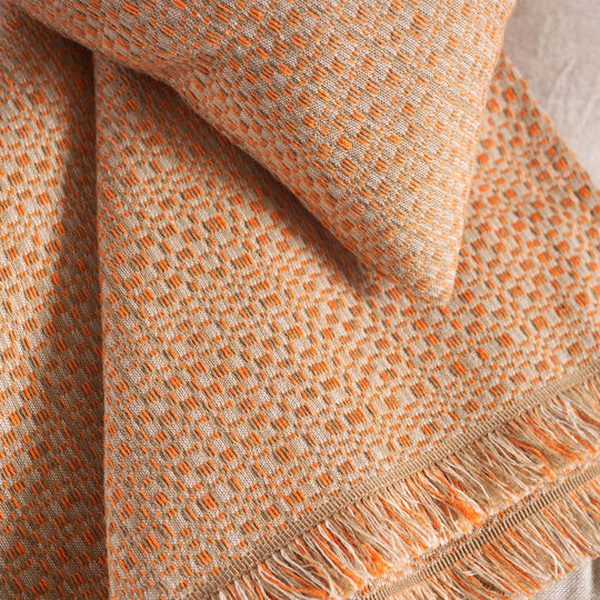 Rythmos Decorative Pillow Case Kelsey Made of 100% Cotton Terracotta 40x40cm