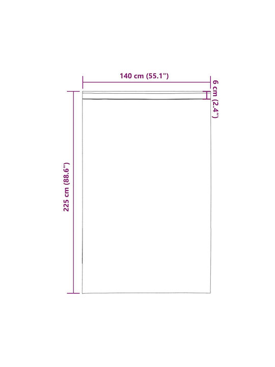 vidaXL Set Curtains Window with Tab Tops Purple 140x225cm