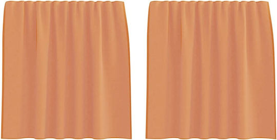 vidaXL Set Perdele Fereastră cu Capse Teracotă 140x140cm vidaXL Set Perdele Fereastră cu Capse Teracotă 140x140cm