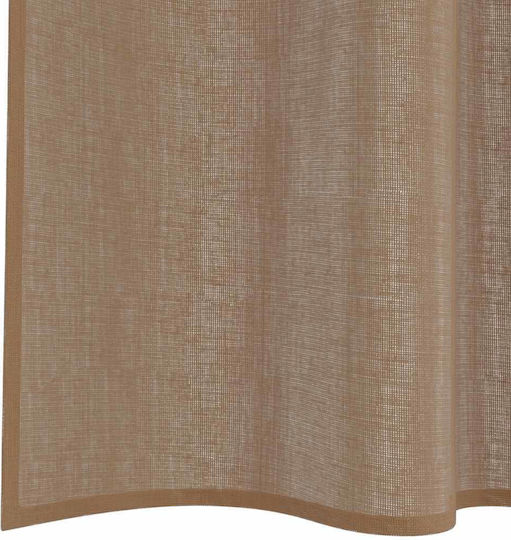 vidaXL Комплект Пердета И Завеси С Презрамки Voile Светлокафяв 140x245см