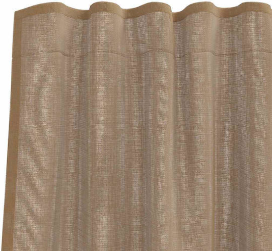 vidaXL Комплект Пердета И Завеси С Презрамки Voile Светлокафяв 140x245см