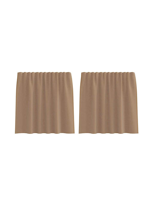 vidaXL Set Window Curtains with Tab Tops Light Brown 140x140cm