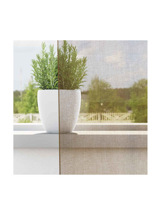 vidaXL Set Window Curtains with Tab Tops Light Brown 140x140cm