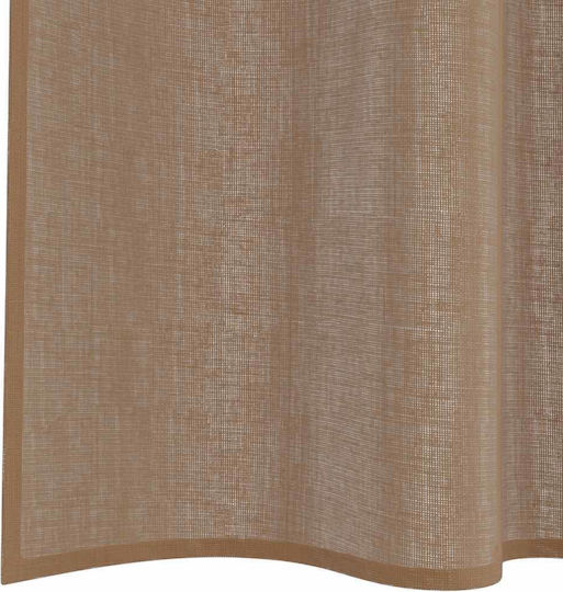 vidaXL Set Perdele Fereastra Cu Bretele Voile Maro Deschis 140x140cm