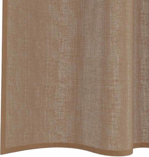 vidaXL Комплект Пердета И Завеси С Презрамки Voile Светлокафяв 140x225см