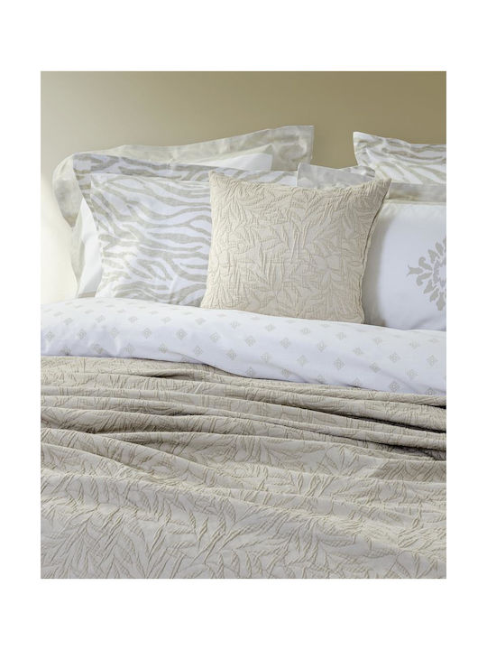 Nima Decorative Pillow Case from 100% Cotton Taupe 45x45cm
