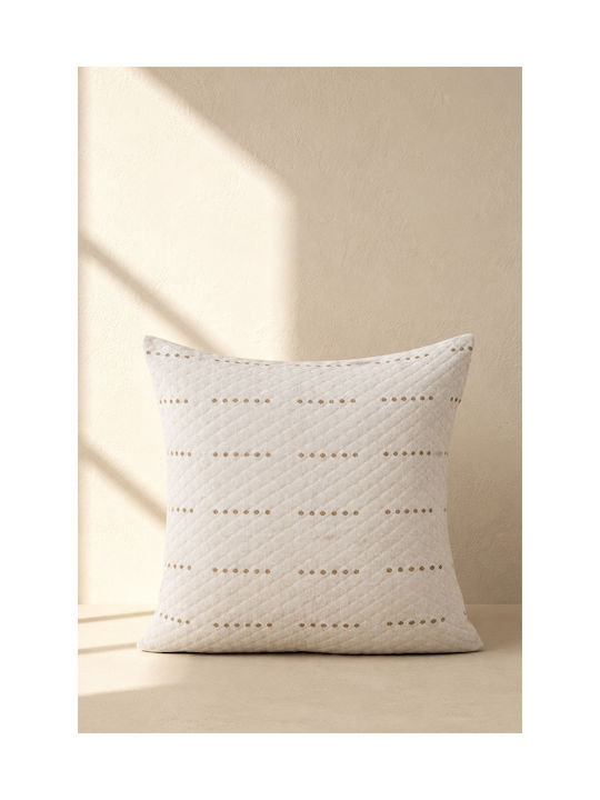 Nima Nora Decorative Pillow Case Made of 100% Cotton Beige 45x45cm