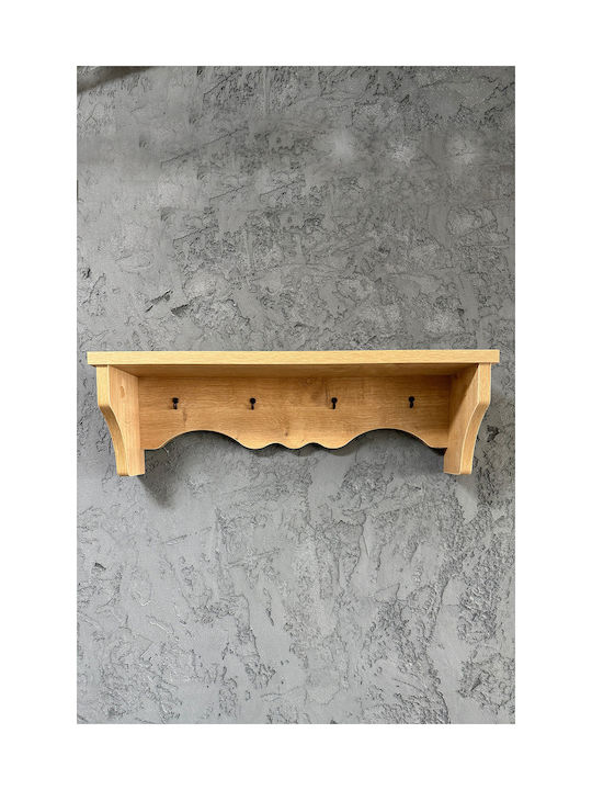 SteweHome Wooden Wall Hanger Brown 60x14x14cm