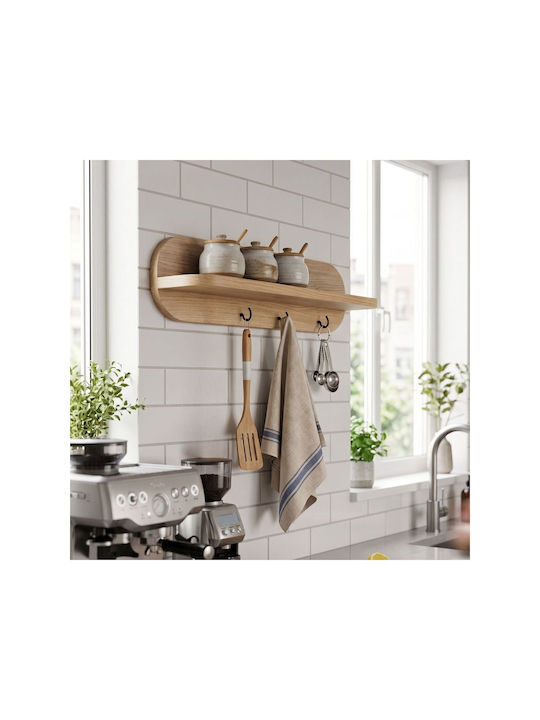 SteweHome Wooden Wall Hanger Brown 60x14x11cm