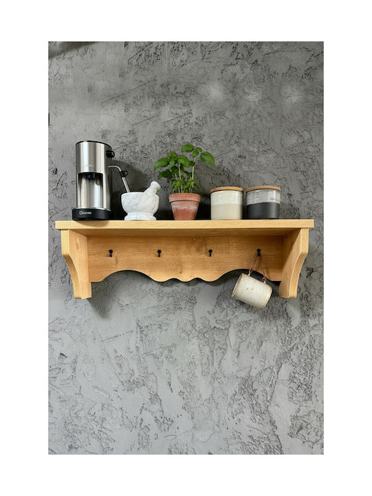 SteweHome Wooden Wall Hanger Brown 60x14x14cm
