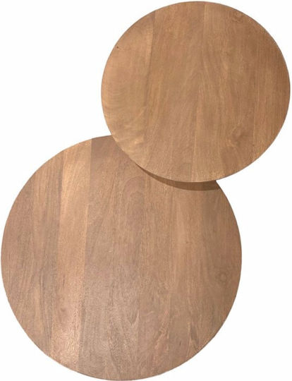 Round Side Table Vertex Wooden Natural L70xW70xH45cm