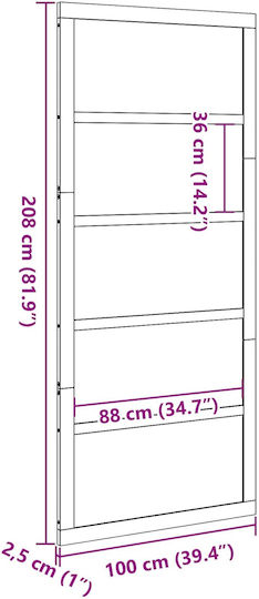 Ușă Tip Hambar Ceară de Îmbătrânire 100 x 2,5 x 208 Cm 42047137 Maro