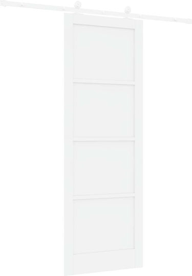 Ușă Glisantă Albă 83 X 232 Cm Lemn Masiv de Pin 3445482 Albă