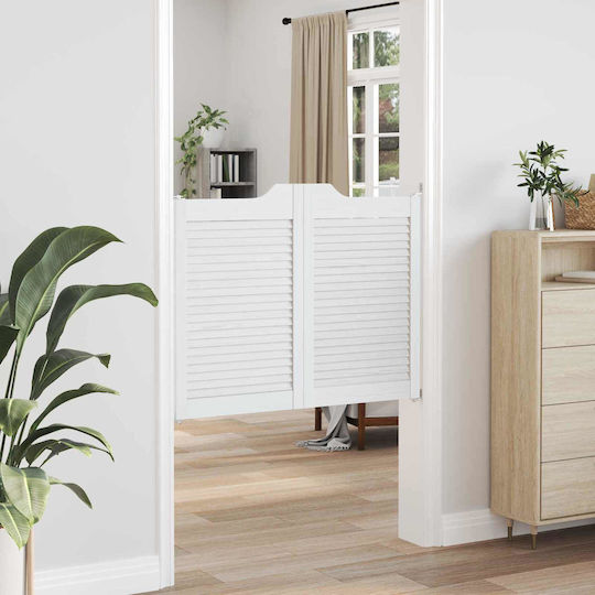 Doors Swing 2 Pcs White Solid Pine Wood 42047180 White
