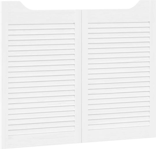 Doors Swing 2 Pcs White Solid Pine Wood 42047180 White