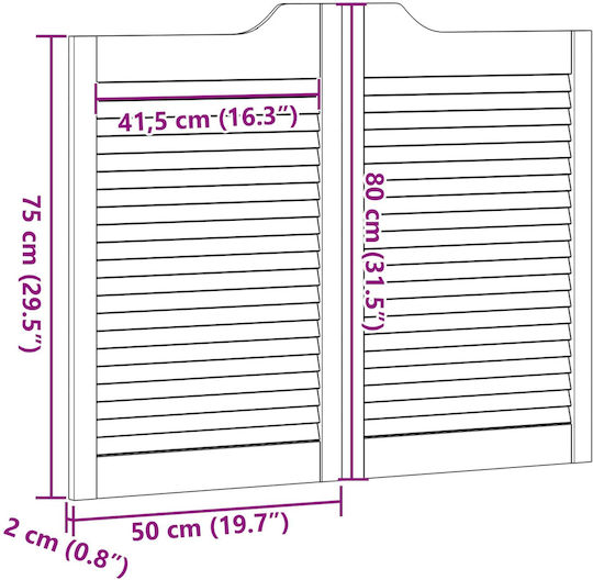 Doors Swing 2 Pcs White Solid Pine Wood 42047180 White