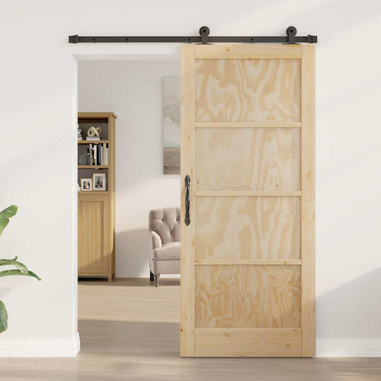Sliding Door Orkdal Natural 86 x 198.5 cm Solid Pine Wood 3445492 Brown