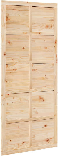 Barn Door Natural 90 x 2.5 x 208 cm Solid Pine Wood 42047146 Brown