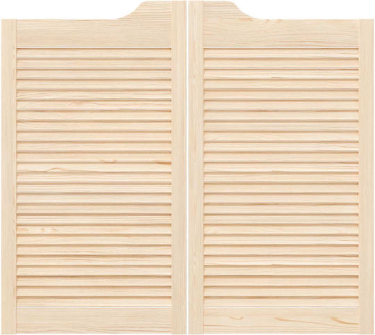 Πόρτες Swing 2 Pcs Φυσικό Μασίφ Ξύλο Πεύκου 42047164 Καφέ