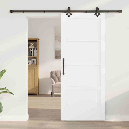 Sliding Door Orkdal White 83 x 202 cm Solid Pine Wood 3445551 White