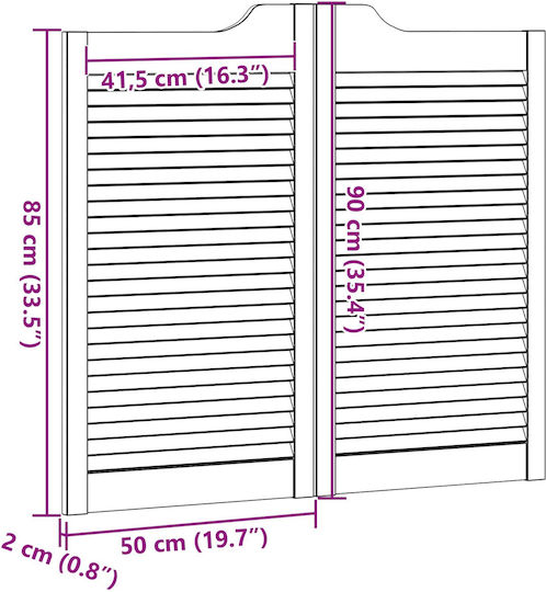 vidaXL Swing Türen Weiß 90 x 50 cm Massivholz Kiefer 42047181 Weiß