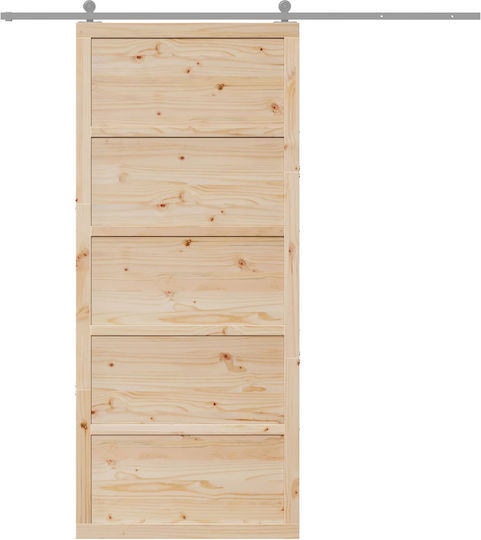 Poartă Tip Hambar Natur 80 x 2,5 x 208 Cm Lemn Masiv De Pin 42047141 Bej