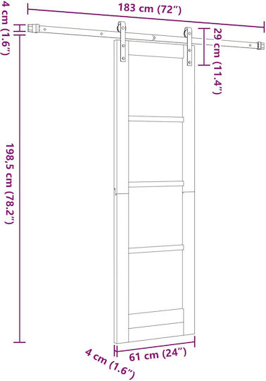 Vidaxl Плъзгаща Се Врата Естествено Бяло 61 X 198,5 См