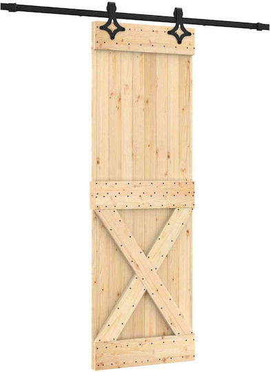 Vidaxl Sliding Door Natural Black 70 x 210 Cm