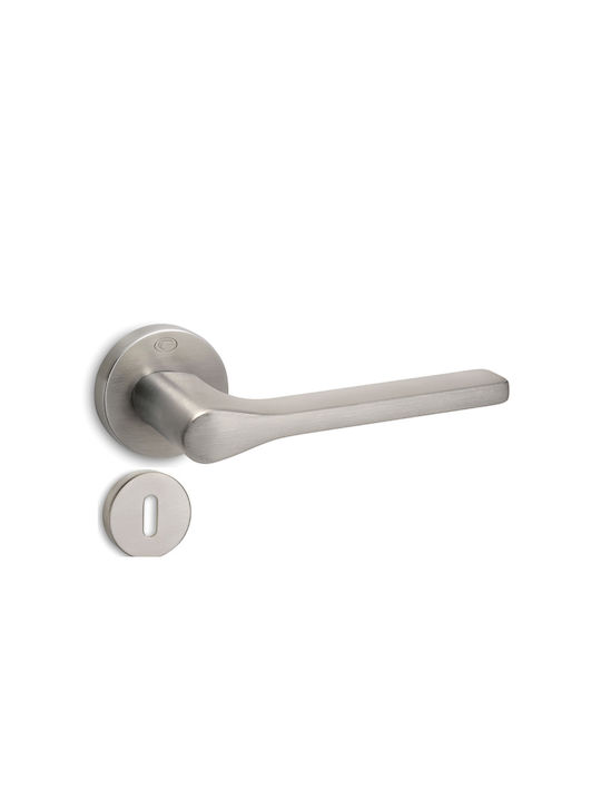 Convex 1515 Door Lever Rosette Matte Nickel Front Door Right Piece