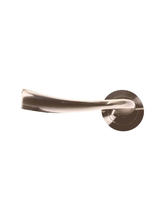 Intesa Middle Door Lever With Silver Rosette