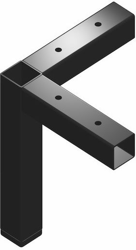Roline Metallic Furniture Leg 9.3x1.8x12cm Matte Black