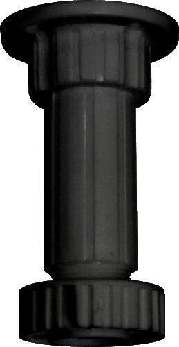 Volpato Plastic Furniture Leg with Regulator Suitable for Cupboard / Wardrobe Black