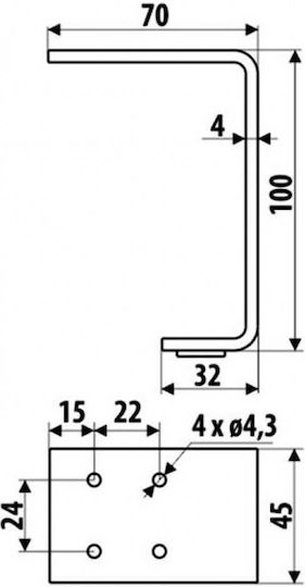 Roline Μεταλλικό Πόδι Επίπλου 7x4.5x10cm Χρυσό Ματ Νο203